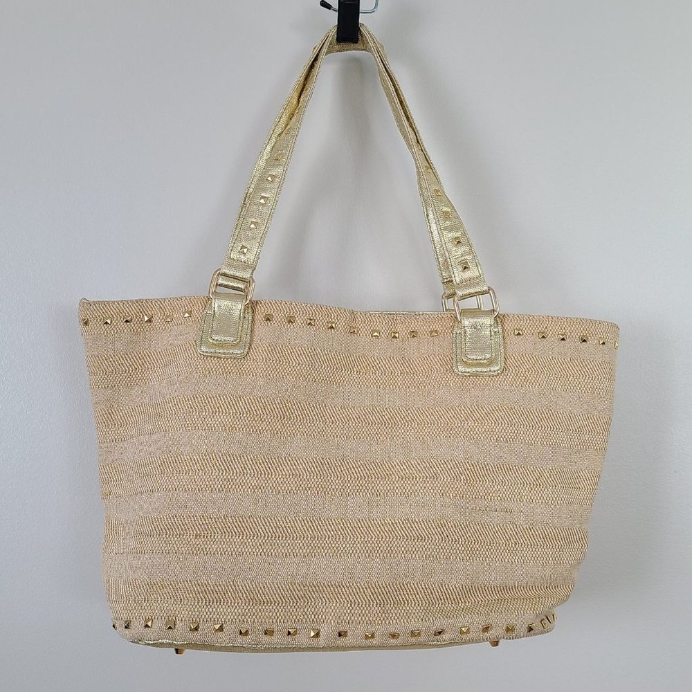 Cornelia Guest Woven Tote Gold and Natural